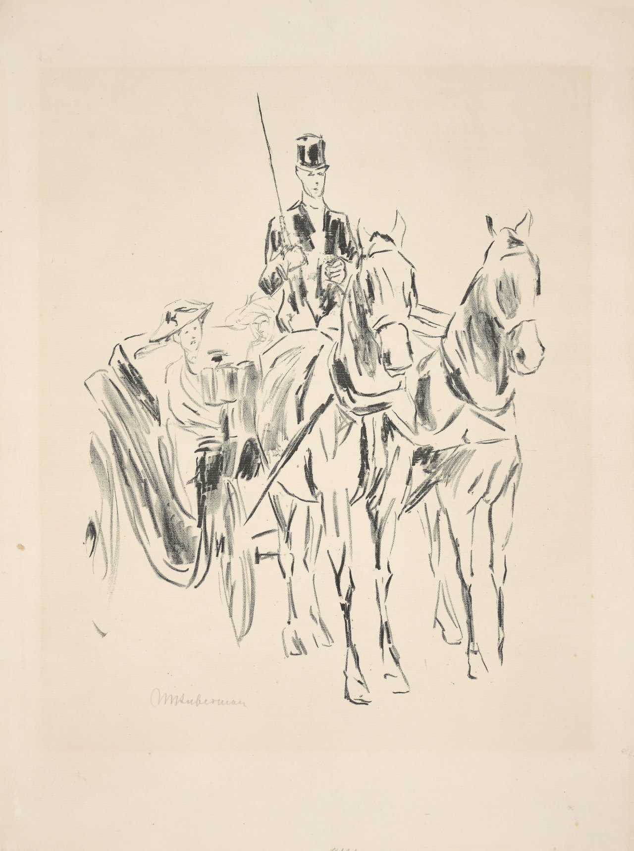 This picture shows the following artwork: Max Liebermann. ”Die Kutsche”. 1914.