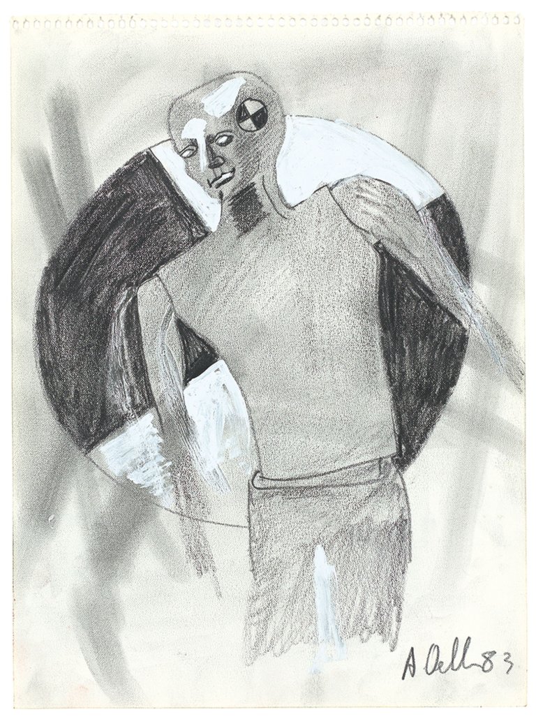 Auf diesem Bild ist das folgende Kunstwerk zu sehen: Albert Oehlen. Ohne Titel (Dummie). 1983.