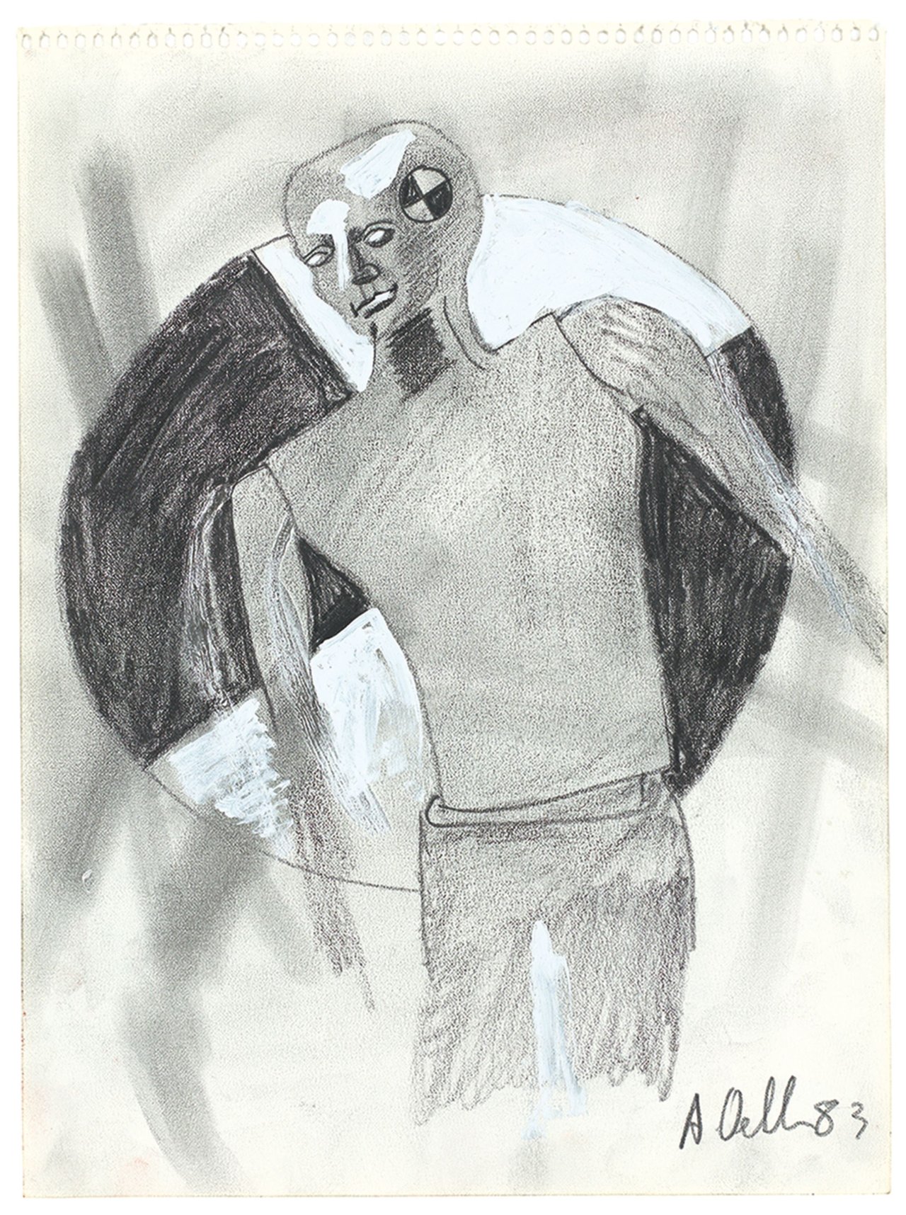 Auf diesem Bild ist das folgende Kunstwerk zu sehen: Albert Oehlen. Ohne Titel (Dummie). 1983.