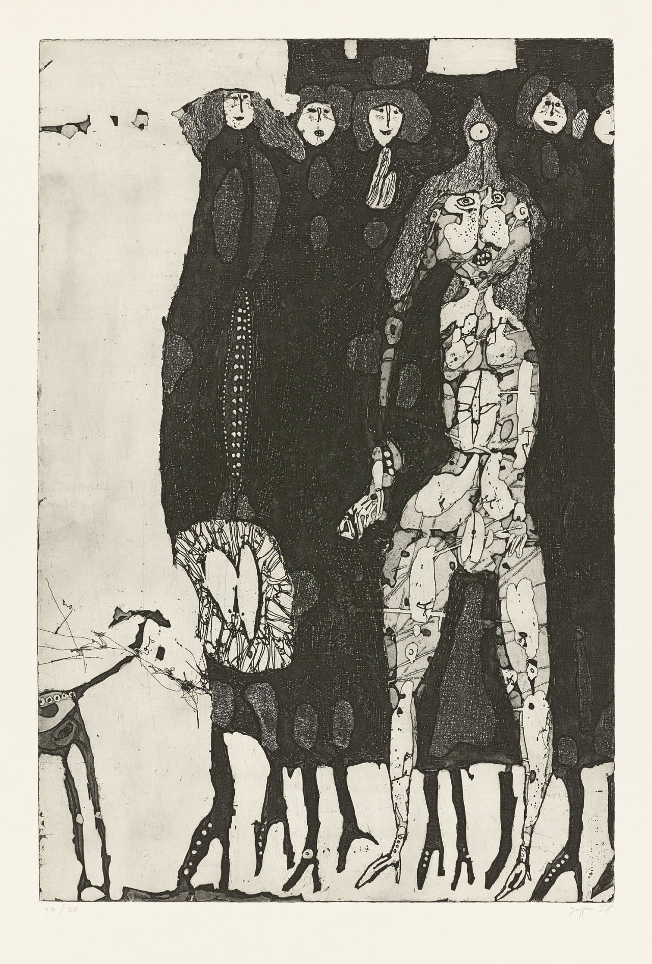 This picture shows the following artwork: Horst Janssen. „Nachtwache“. 1958.