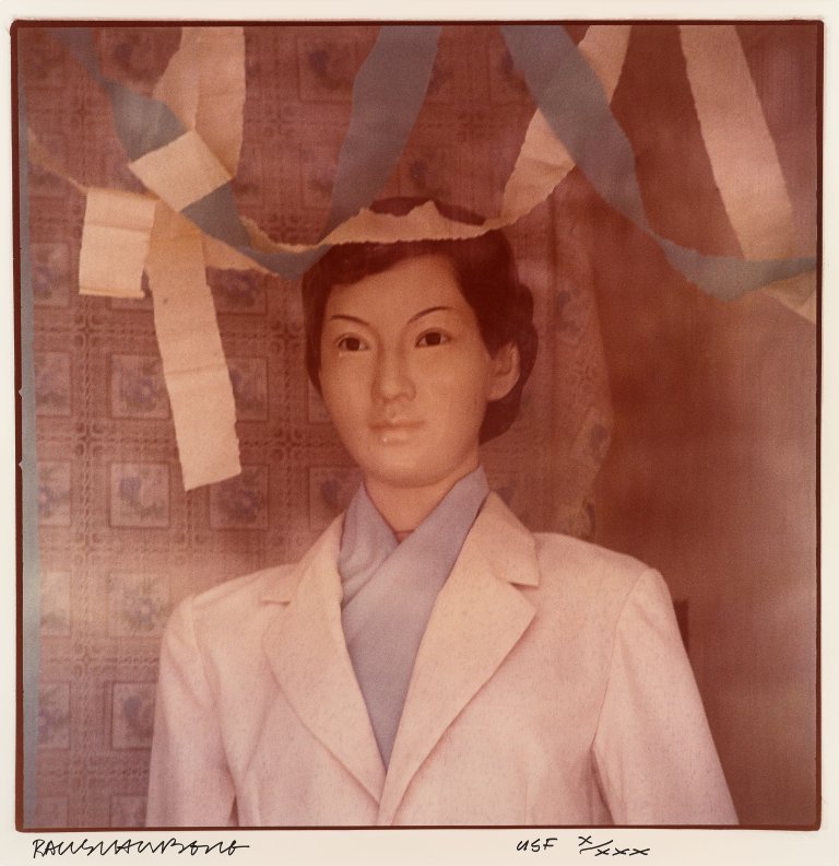 Auf diesem Bild ist das folgende Kunstwerk zu sehen: Robert Rauschenberg. „Study for Chinese Summer Hall (Blue Lady)“. 1983.