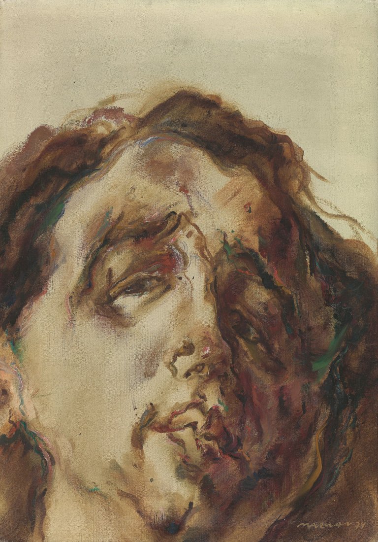 Auf diesem Bild ist das folgende Kunstwerk zu sehen:  Marwan. Ohne Titel (Selbstportrait). 1974.