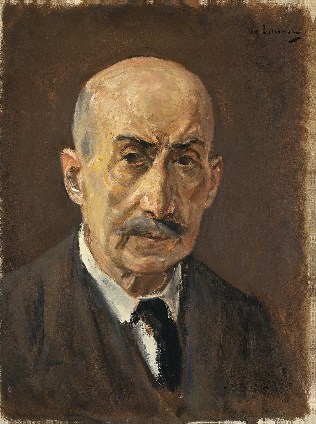Auf diesem Bild ist das folgende Kunstwerk zu sehen: Max Liebermann. „Selbstbildnis im Anzug, Büste en face“. 1922.
