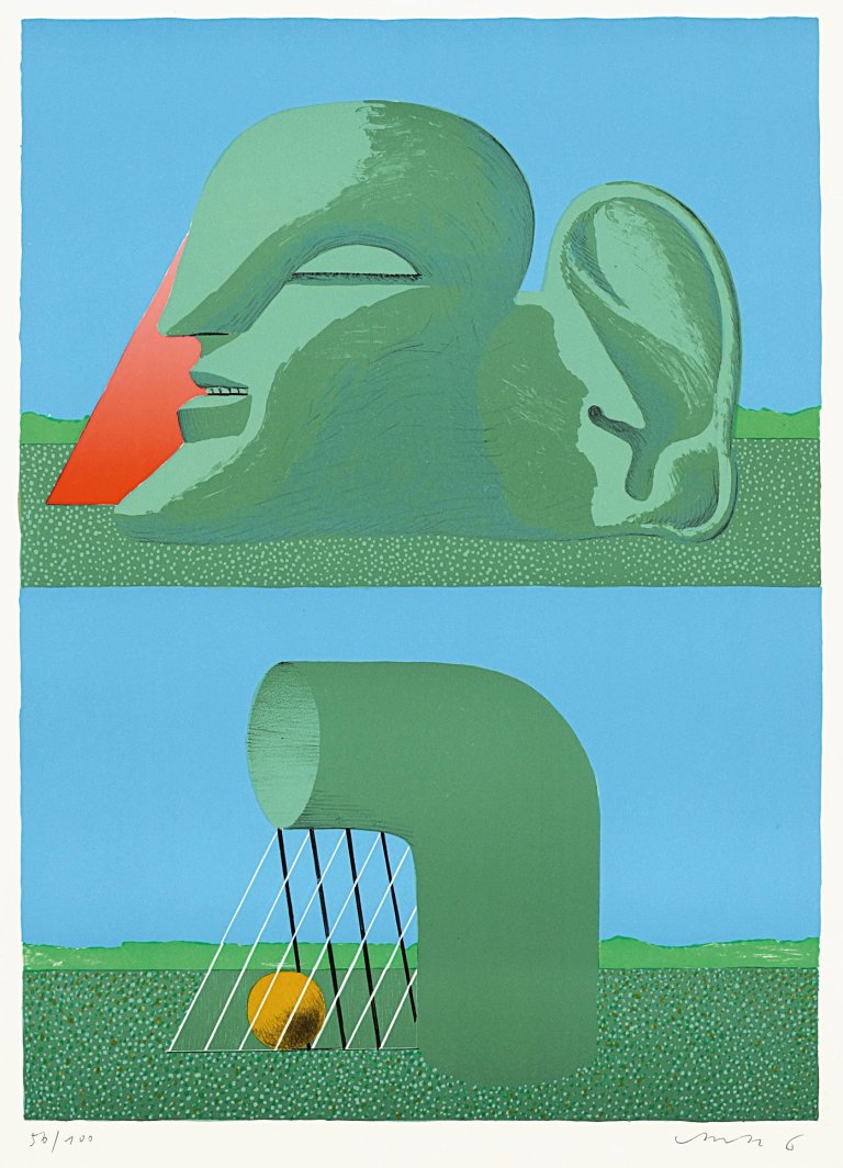 Auf diesem Bild ist das folgende Kunstwerk zu sehen: Horst Antes. „Blatt für Donaueschingen“. 1975.
