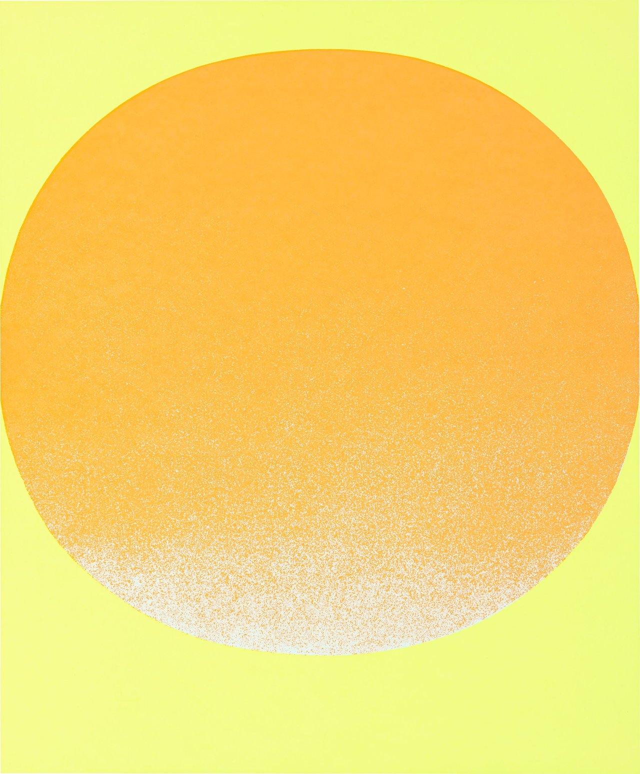 Auf diesem Bild ist das folgende Kunstwerk zu sehen: Rupprecht Geiger. „Orange auf Gelb“. 1969.