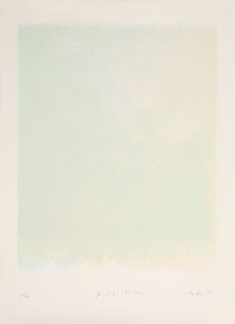 Auf diesem Bild ist das folgende Kunstwerk zu sehen: Günther Uecker. „Lichtschatten“. 1972.