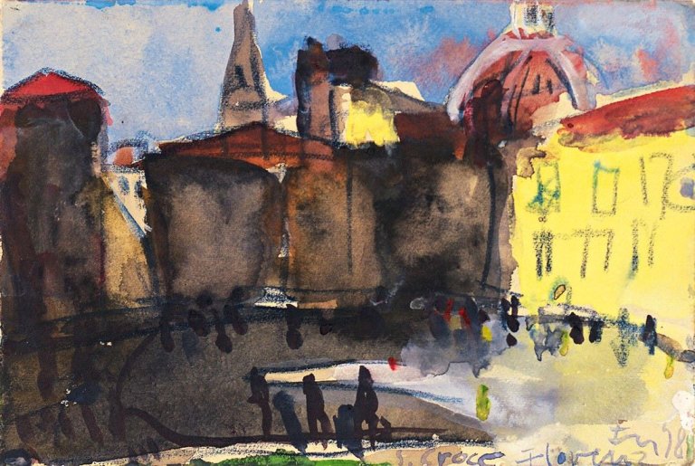 Auf diesem Bild ist das folgende Kunstwerk zu sehen: Klaus Fußmann. „S. Croce Florenz“. 1998.