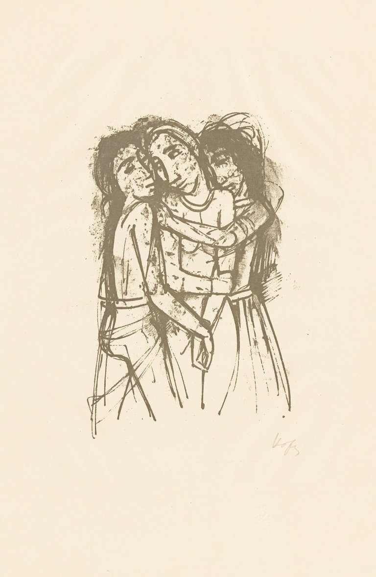Auf diesem Bild ist das folgende Kunstwerk zu sehen: Karl Hofer. Aus: „Zenana“ / „3 Mädchen“. 1923.