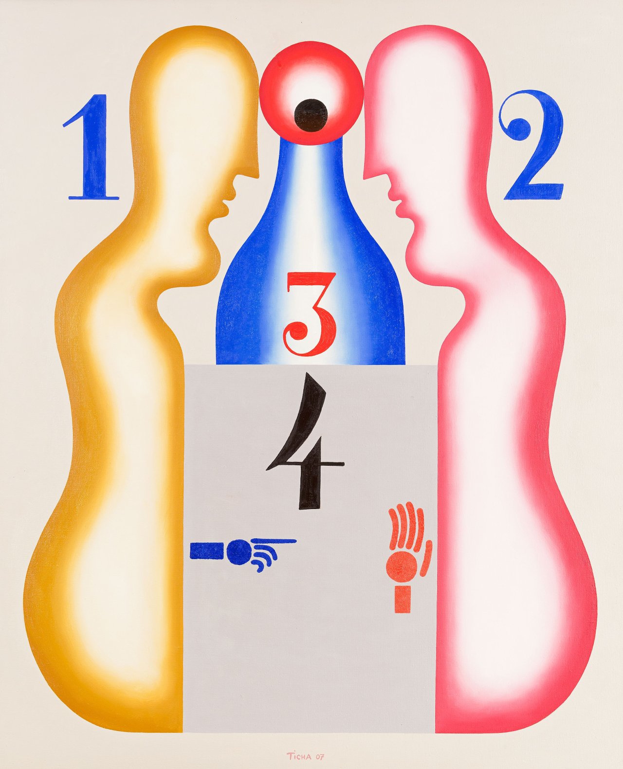 This picture shows the following artwork: Hans Ticha. Disput. 2007.