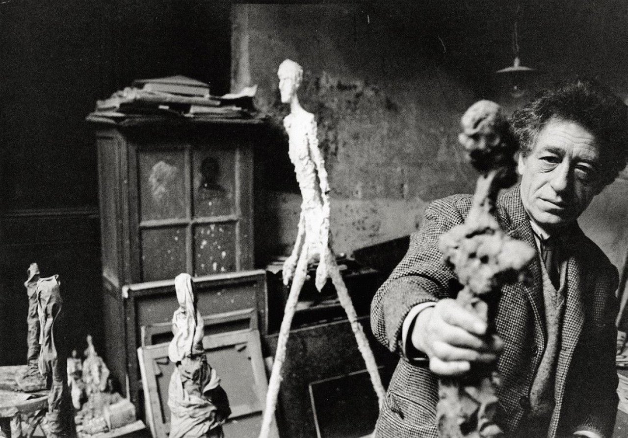 This picture shows the following artwork: René Burri. Ohne Titel (Alberto Giacometti im Atelier). 1960.