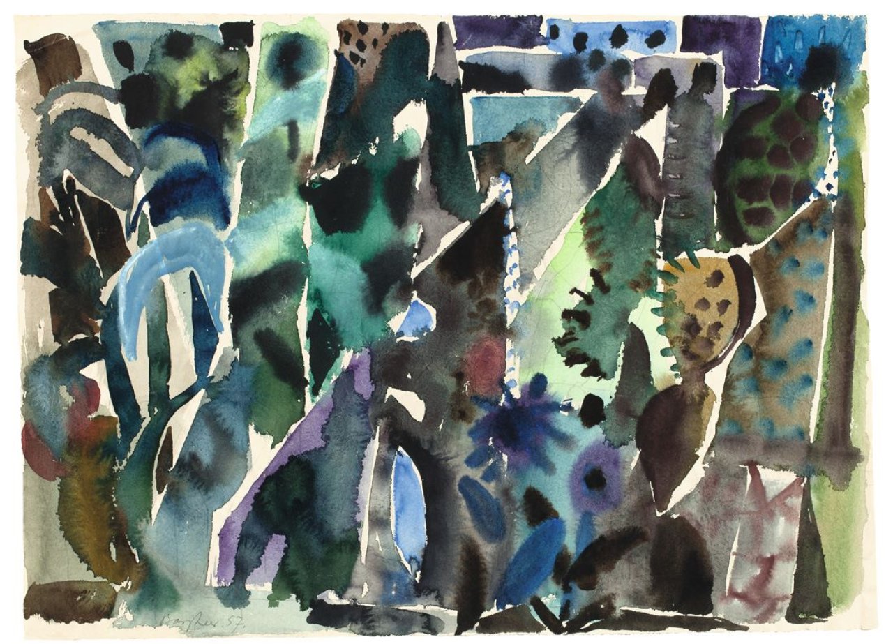 Auf diesem Bild ist das folgende Kunstwerk zu sehen: Eduard Bargheer. „Garten“. 1957.