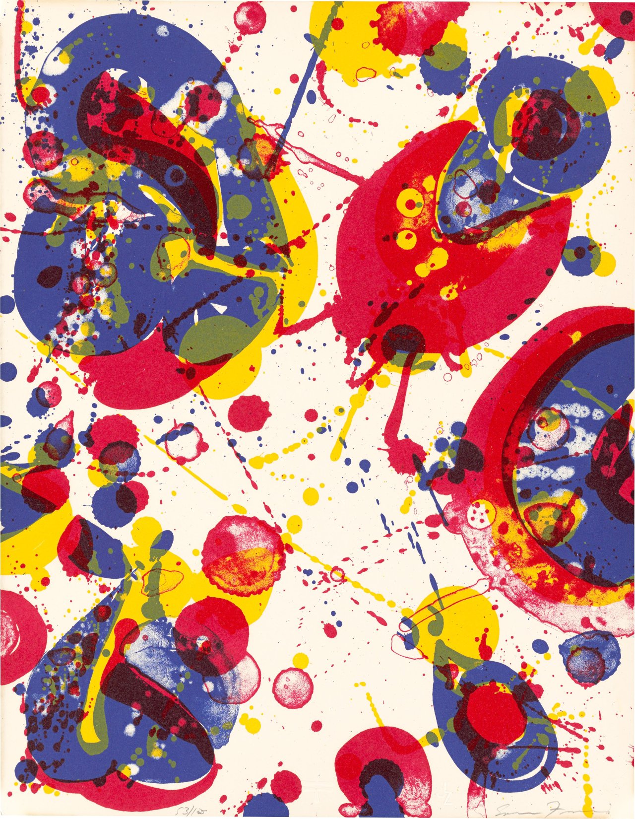 Auf diesem Bild ist das folgende Kunstwerk zu sehen: Sam Francis. „An 8 SET - 2“. 1963.