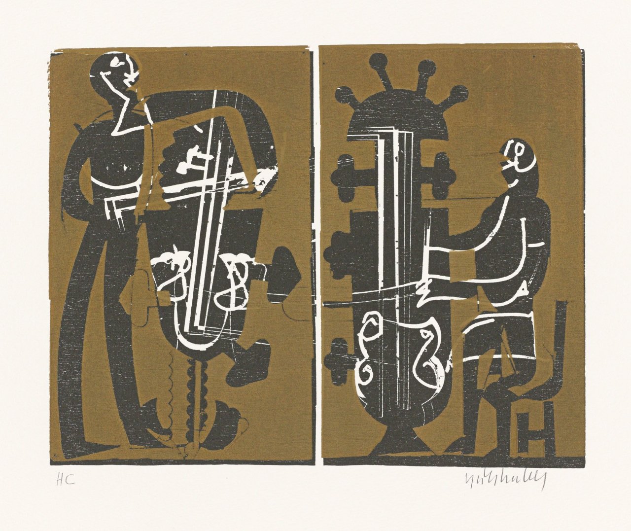 This picture shows the following artwork: HAP Grieshaber. From the series: „Die Arche“. 1975.