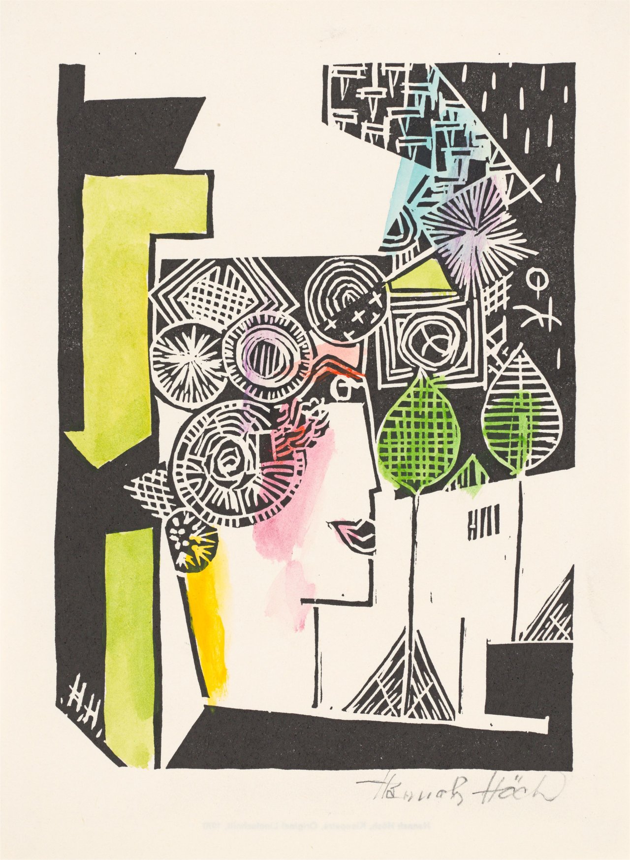 Auf diesem Bild ist das folgende Kunstwerk zu sehen: Hannah Höch. „Kleopatra“. 1971.