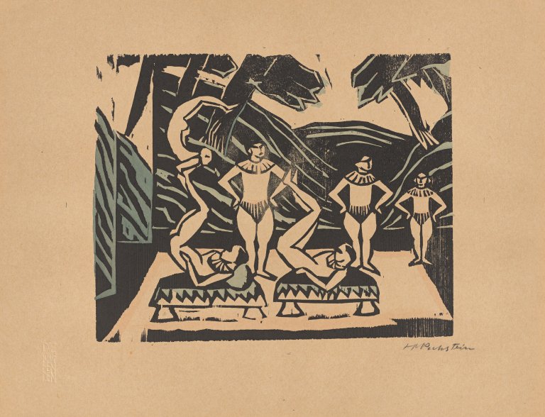 Auf diesem Bild ist das folgende Kunstwerk zu sehen: Max Pechstein. „Akrobaten III“. 1912.