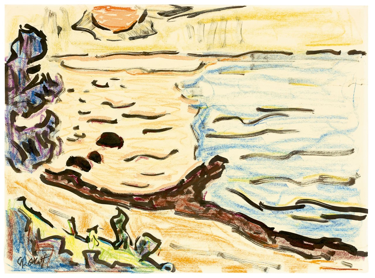 Auf diesem Bild ist das folgende Kunstwerk zu sehen: Karl Schmidt-Rottluff. Strand bei Sierksdorf. 1960er-Jahre.