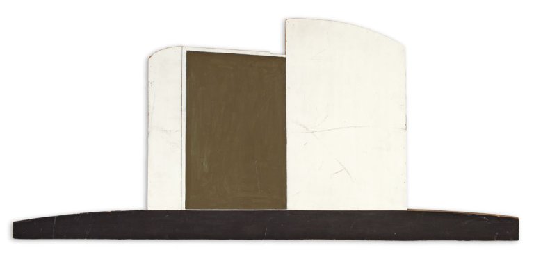 Auf diesem Bild ist das folgende Kunstwerk zu sehen: Thomas Scheibitz. Wandskulptur. 1994.