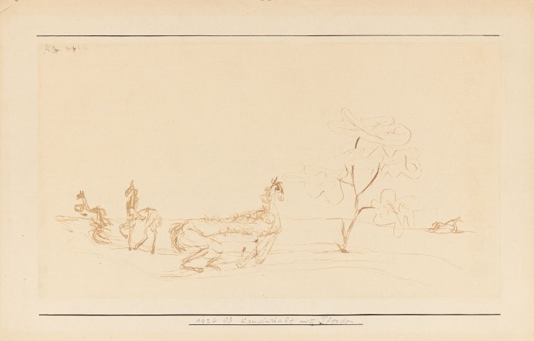 This picture shows the following artwork: Paul Klee. ”Landschaft mit Pferden”. 1924.