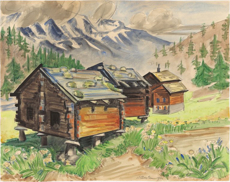 Auf diesem Bild ist das folgende Kunstwerk zu sehen: Max Pechstein. „Bei Saas-Almagell“. 1923.