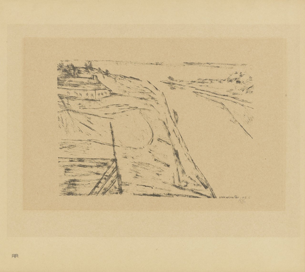 This picture shows the following artwork: Paul Klee. ”Blick auf einen Fluss”. 1912.