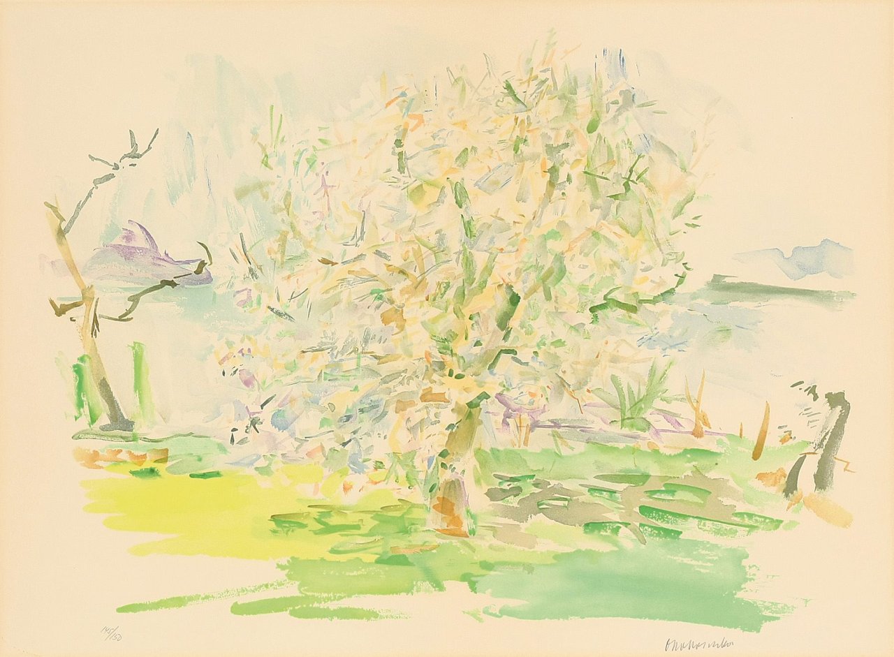Auf diesem Bild ist das folgende Kunstwerk zu sehen: Oskar Kokoschka. „Blühender Apfelbaum“. 1959.
