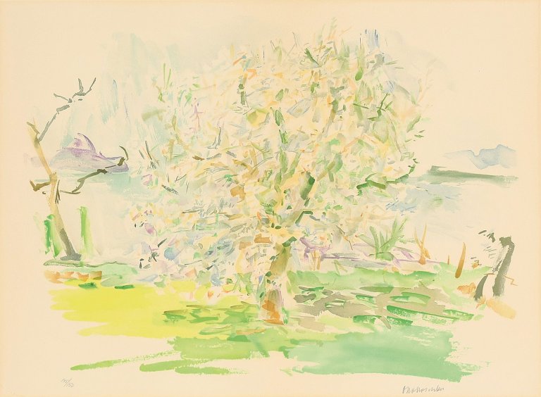 Auf diesem Bild ist das folgende Kunstwerk zu sehen: Oskar Kokoschka. „Blühender Apfelbaum“. 1959.