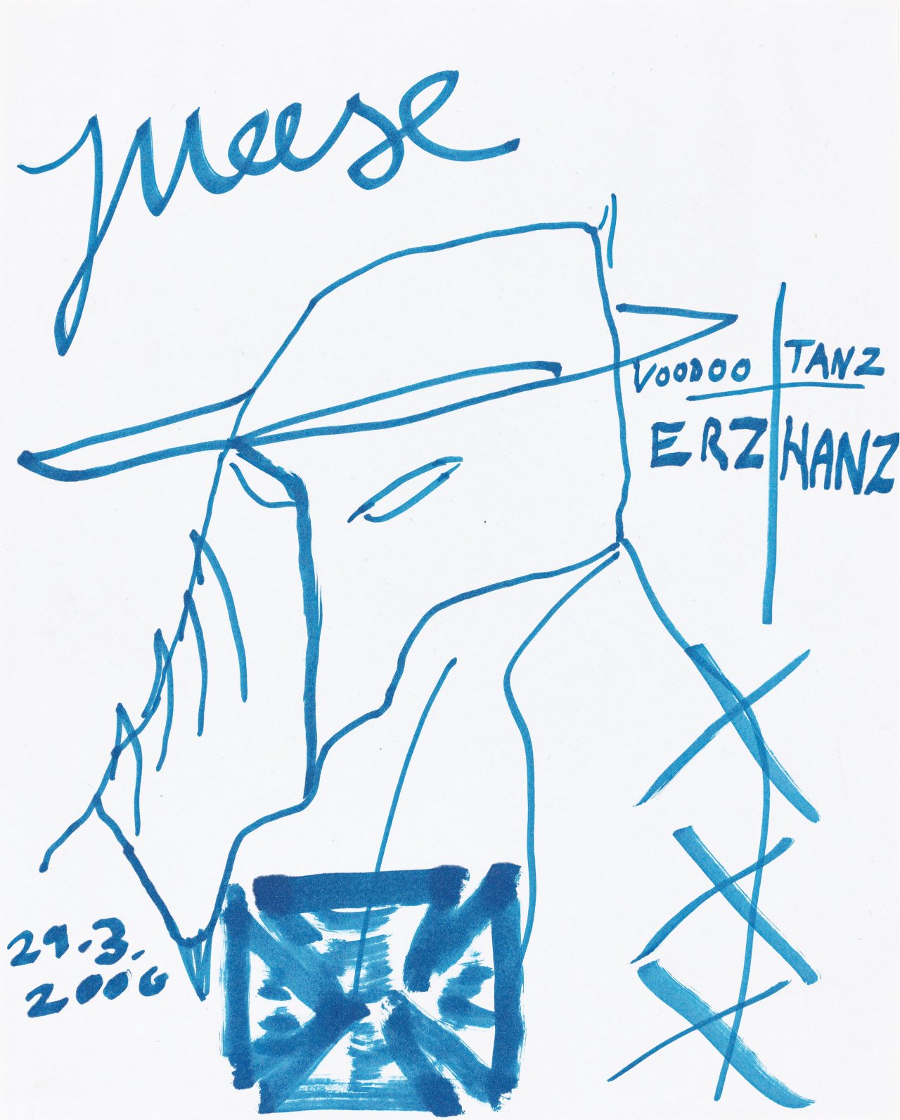 This picture shows the following artwork: Jonathan Meese. „Voodoo Tanz Erz Hanz“. 2006.