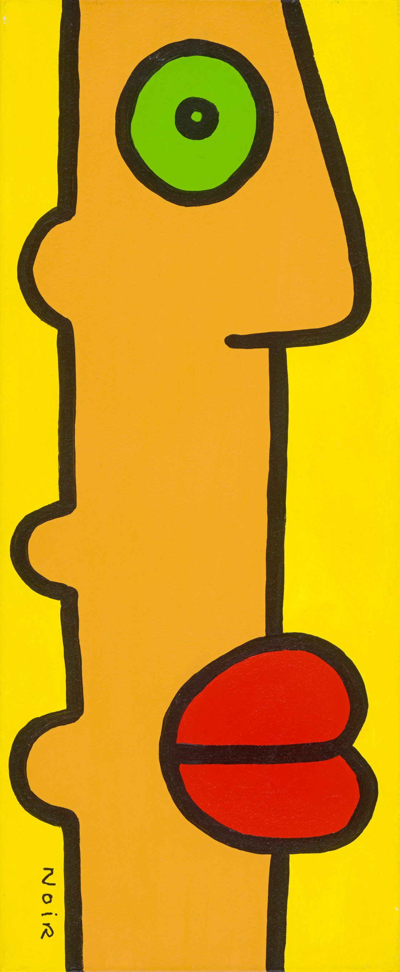 Auf diesem Bild ist das folgende Kunstwerk zu sehen: Thierry Noir. „ICH BIN ZIEMLICH FROH, DIE SONNE SCHEINT IM BADEZIMMER“. 2003.