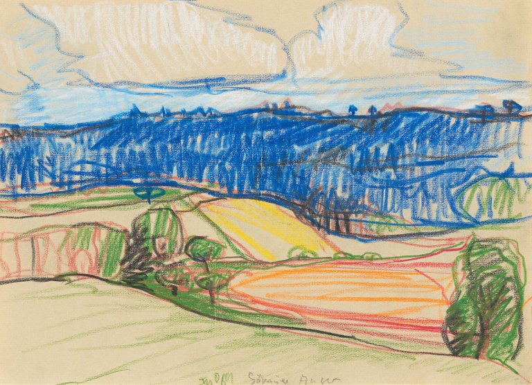 Auf diesem Bild ist das folgende Kunstwerk zu sehen: Klaus Fußmann. „Görauer Anger“. 1989.