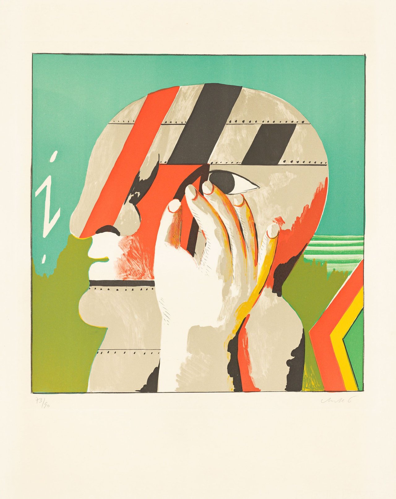 This picture shows the following artwork: Horst Antes. „i-Kopf“. 1968.