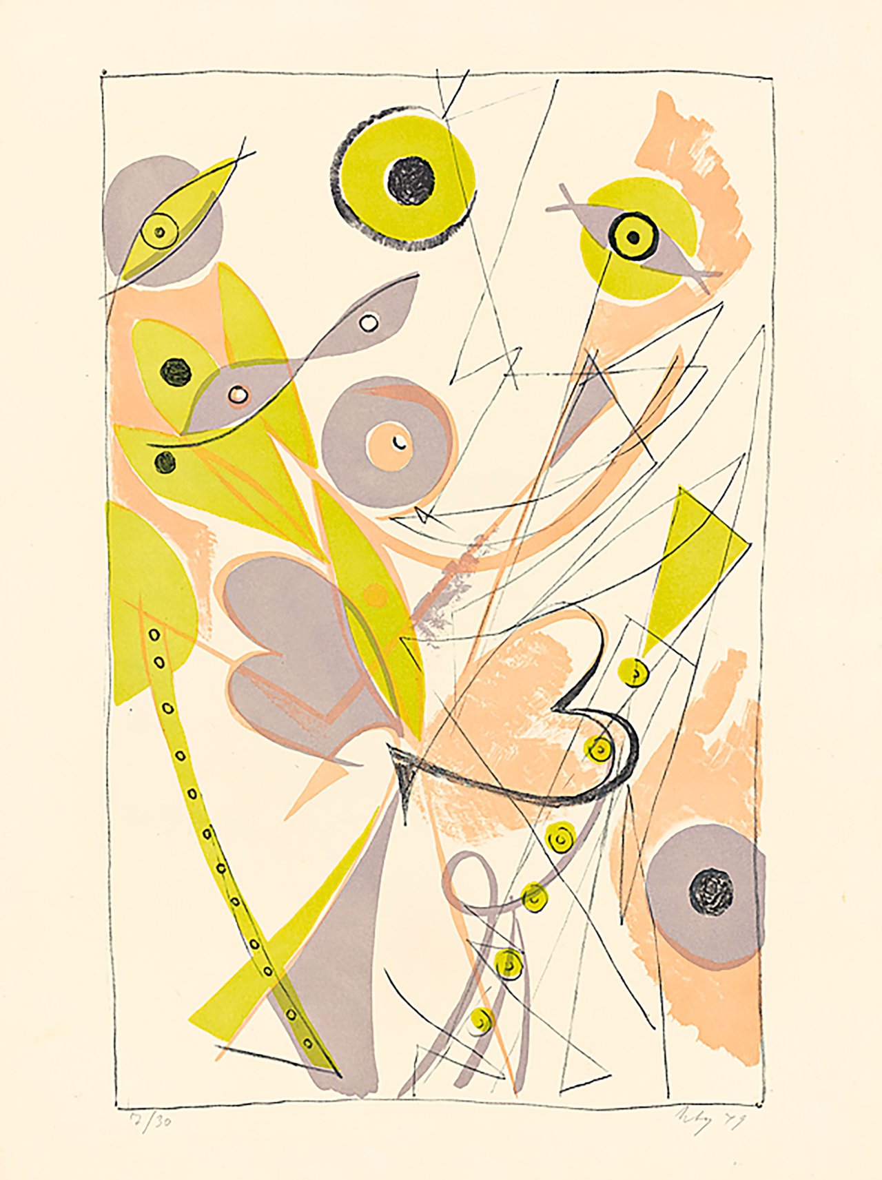 This picture shows the following artwork: Ernst Wilhelm Nay. „Sylphenspiel“. 1949.