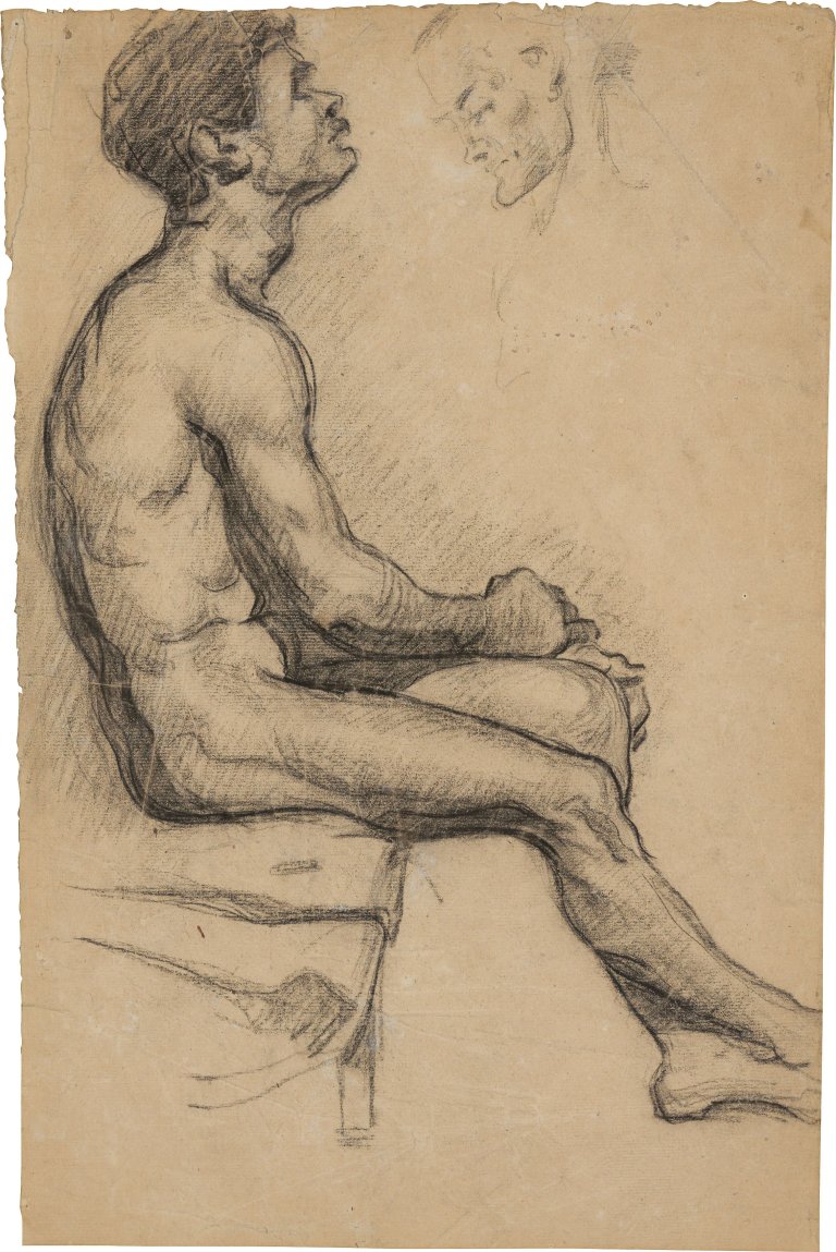Auf diesem Bild ist das folgende Kunstwerk zu sehen: Paul Cézanne. „Homme nu“. Um 1862/65.
