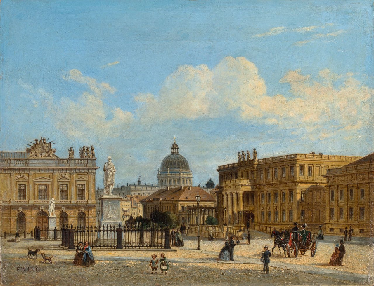 Auf diesem Bild ist das folgende Kunstwerk zu sehen: Friedrich Wilhelm Klose. Das Kronprinzenpalais in Berlin. Um 1857/60.