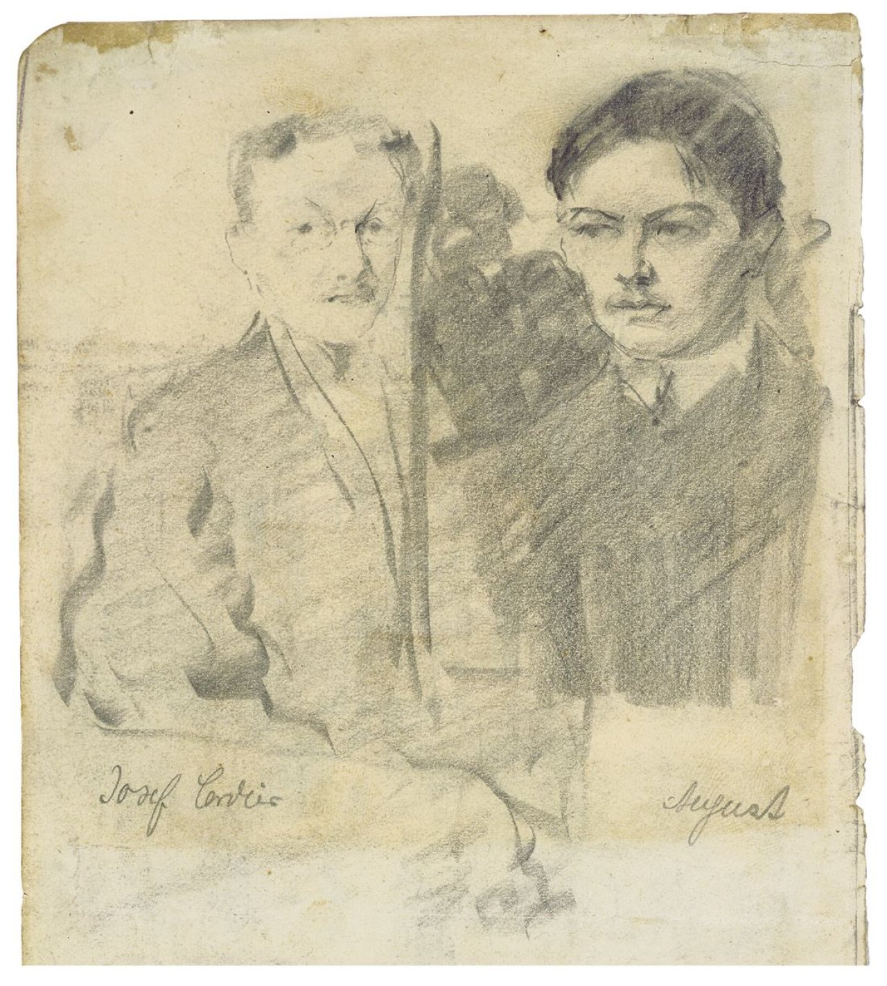 Auf diesem Bild ist das folgende Kunstwerk zu sehen: August Macke. „Selbstbildnis mit Josef Cordier“. 1907.