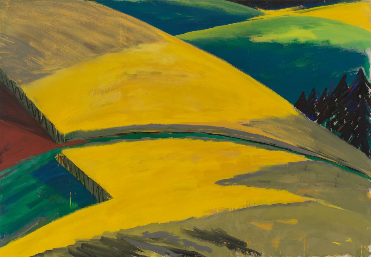 Auf diesem Bild ist das folgende Kunstwerk zu sehen: Bernd Zimmer. „Felder: Weizen II“. 1981.