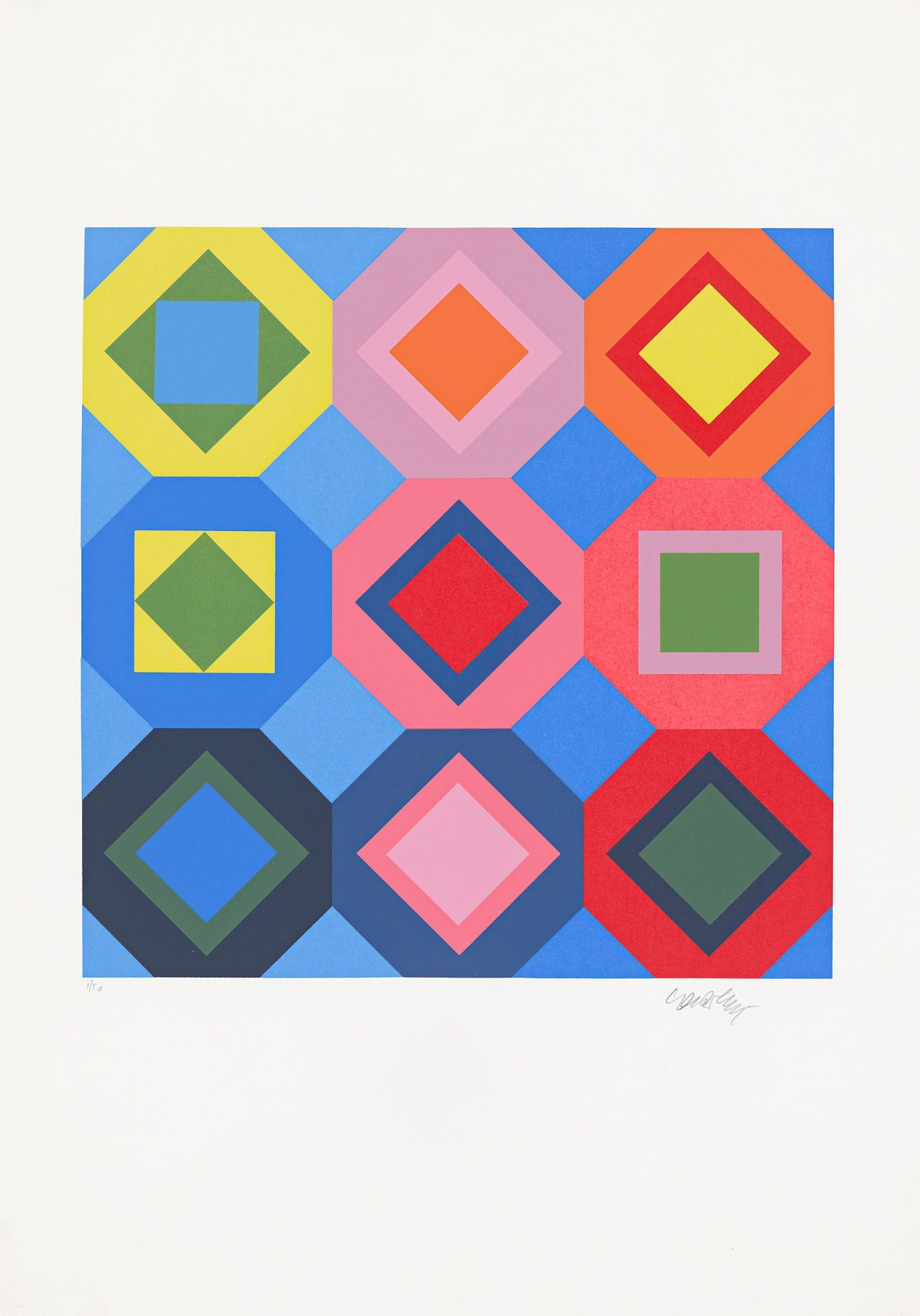 Auf diesem Bild ist das folgende Kunstwerk zu sehen: Victor Vasarely. Ohne Titel.