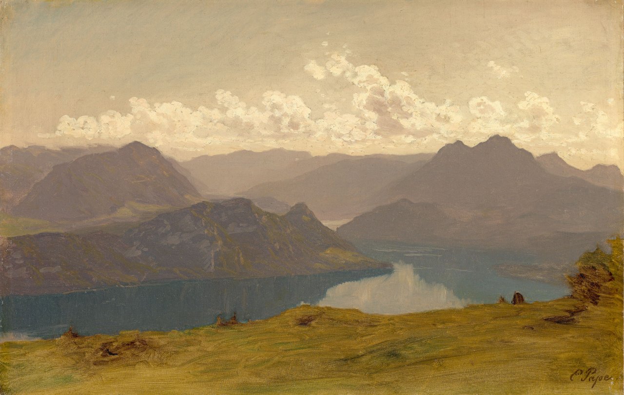 Catalog image of Ausblick auf eine Gebirgslandschaft.