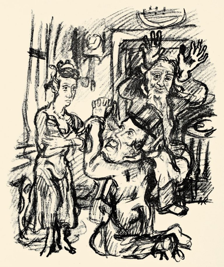 Auf diesem Bild ist das folgende Kunstwerk zu sehen: Oskar Kokoschka. „Hiob“. 1916-17.