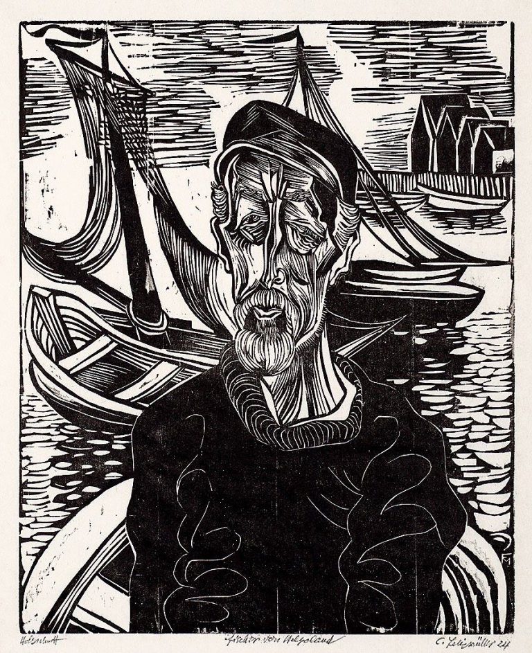Auf diesem Bild ist das folgende Kunstwerk zu sehen: Conrad Felixmüller. „Fischer von Helgoland“. 1924.