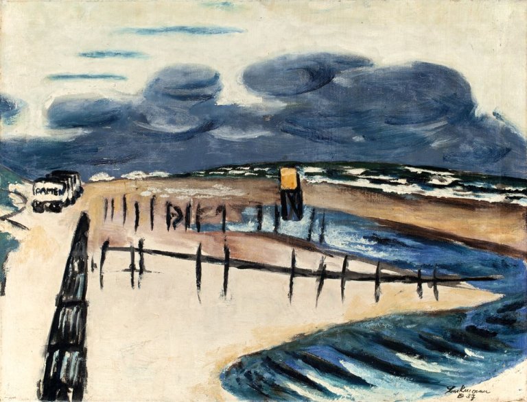 Auf diesem Bild ist das folgende Kunstwerk zu sehen: Max Beckmann. „Stürmische Nordsee (Wangerooge)“. 1937.