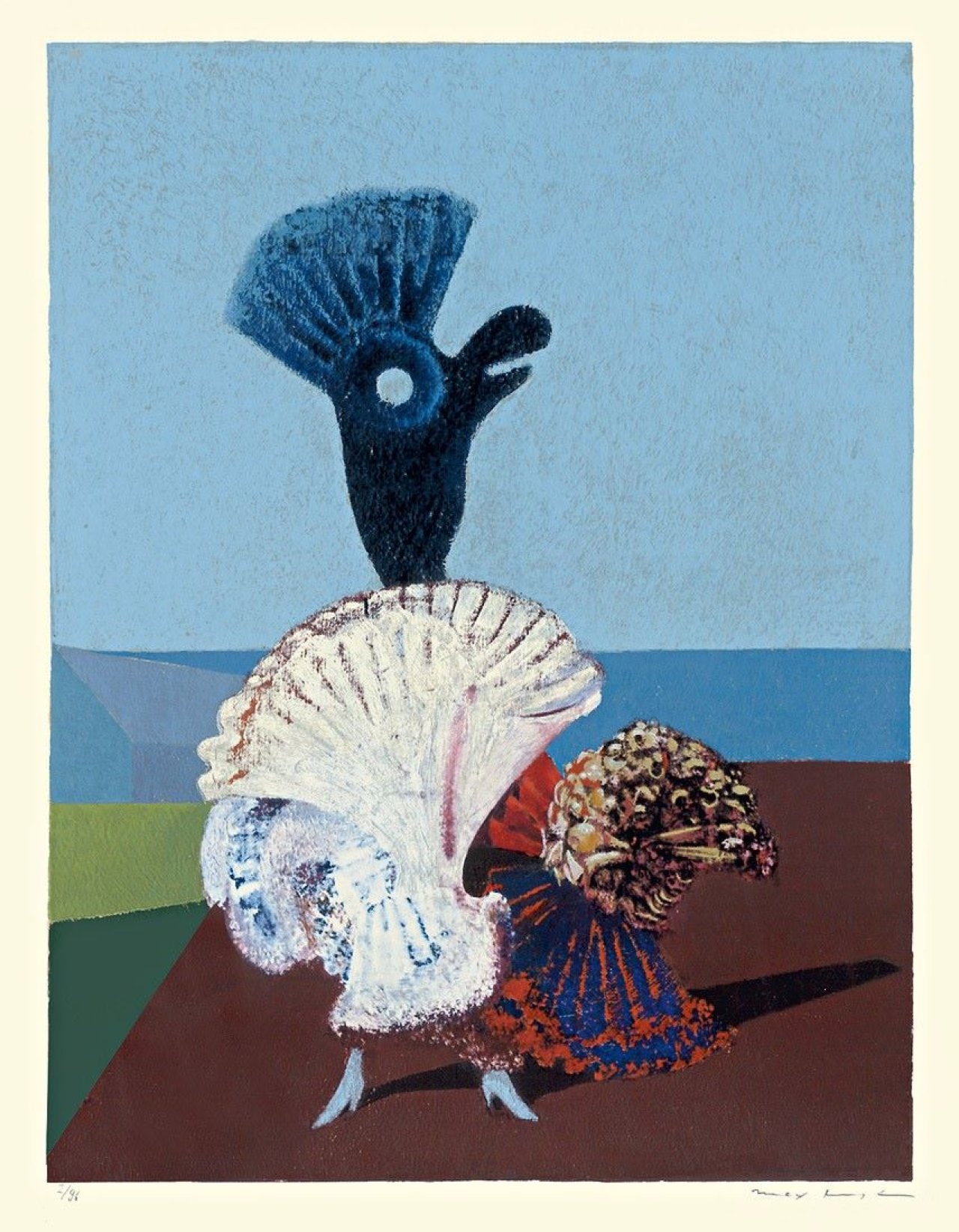 Auf diesem Bild ist das folgende Kunstwerk zu sehen: Max Ernst. „Danseuse Espagnole au Bord de la Mer“. 1973.