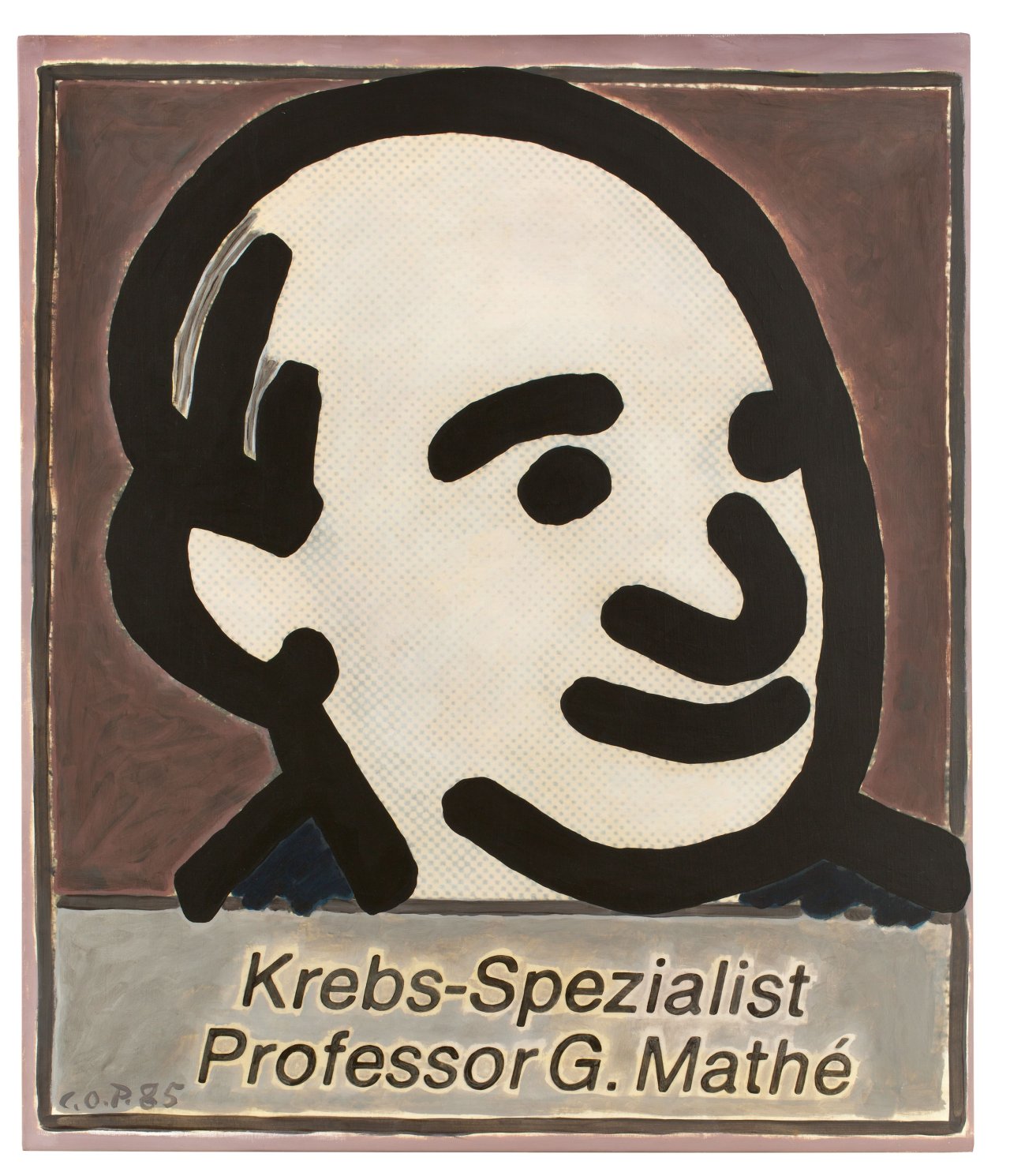 Auf diesem Bild ist das folgende Kunstwerk zu sehen: C.O. Paeffgen. „Krebs-Spezialist Prof. G. Mathé“. 1985.