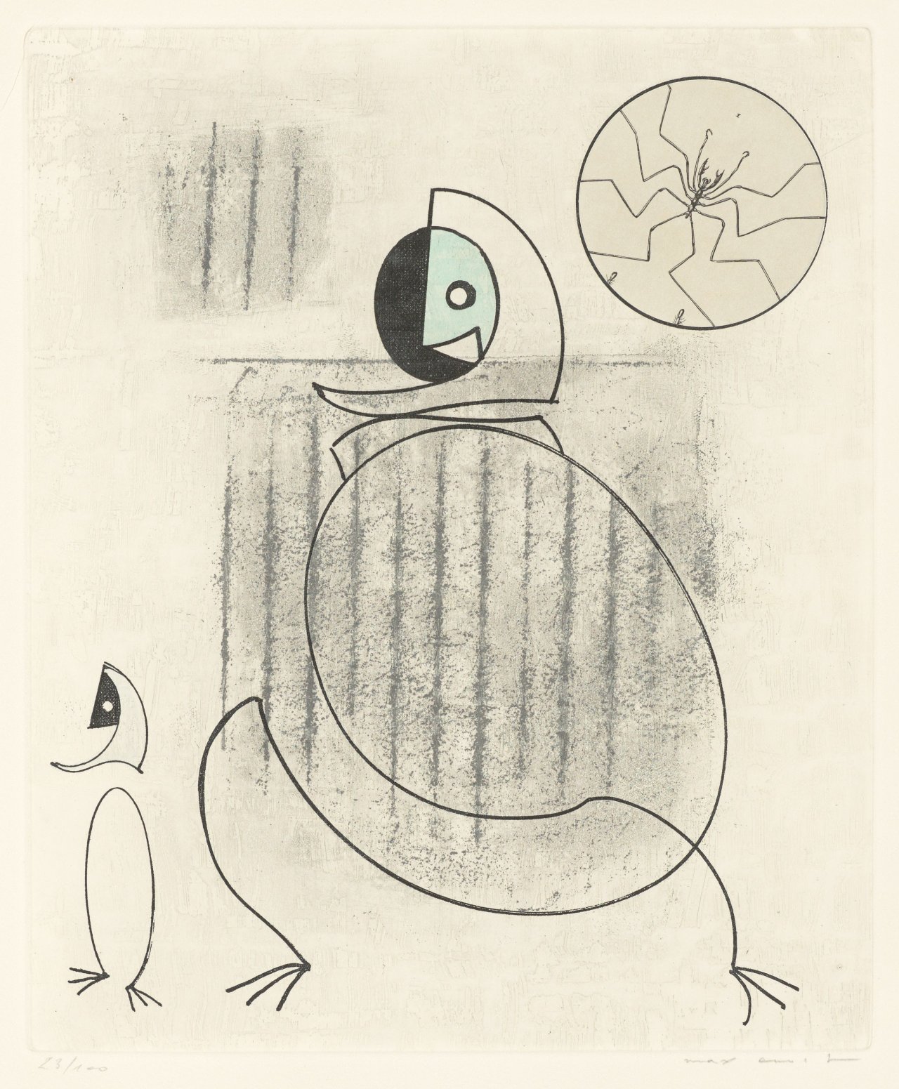 This picture shows the following artwork: Max Ernst. „Mon fiancé est une idée saugrenue“. 1975.