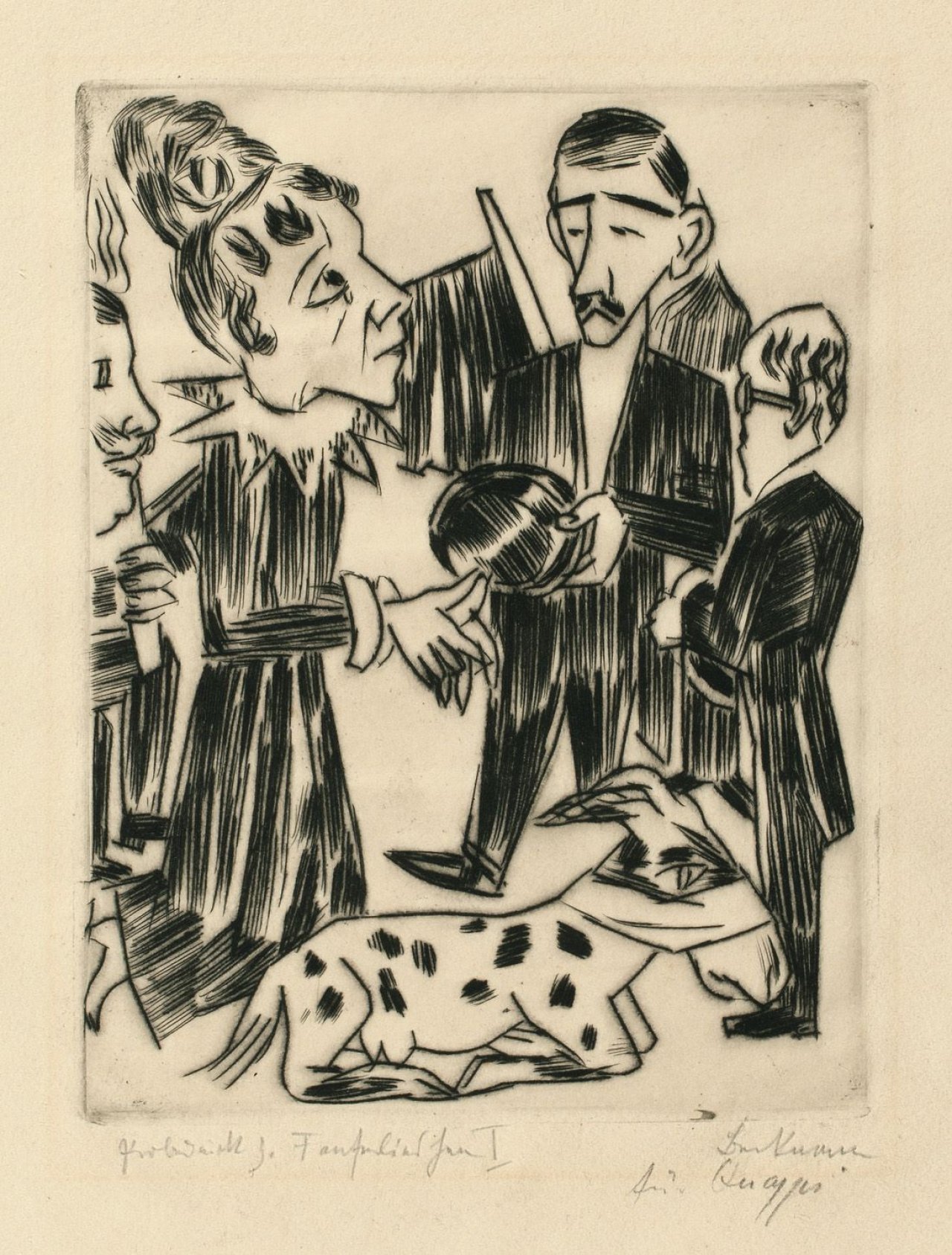 Auf diesem Bild ist das folgende Kunstwerk zu sehen: Max Beckmann. „Gedenkgottesdienst für den guten König Laudamus“. 1923.