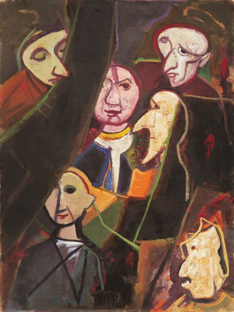 Auf diesem Bild ist das folgende Kunstwerk zu sehen: Karl Hofer. „Leute“. 1951.