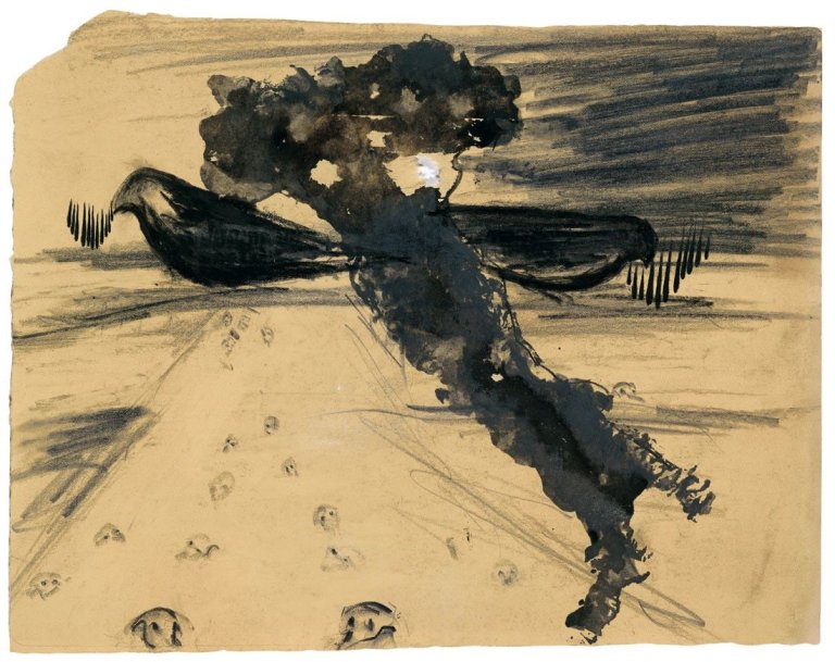 Auf diesem Bild ist das folgende Kunstwerk zu sehen: Enzo Cucchi. Ohne Titel (Drawing no. 8). 1988.