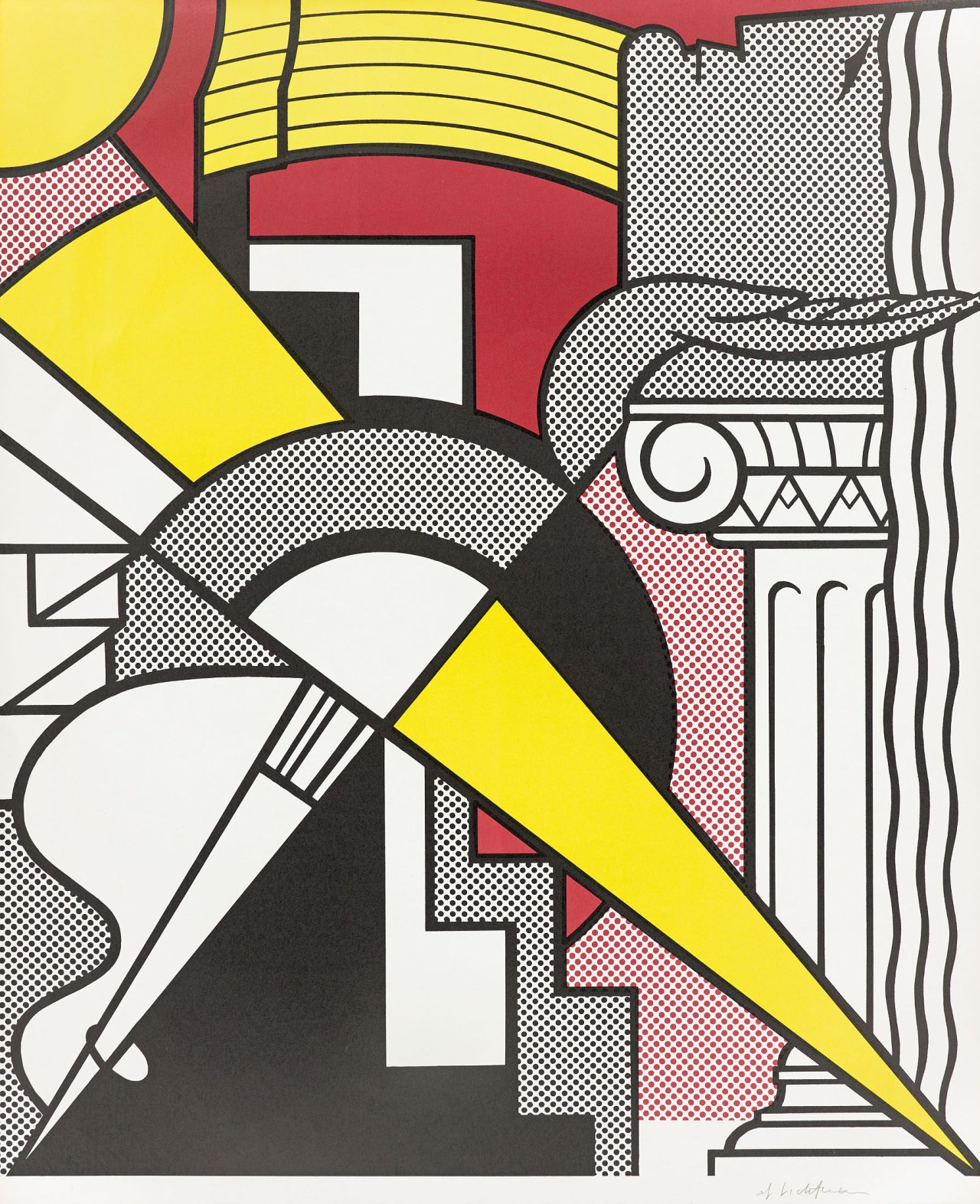 Auf diesem Bild ist das folgende Kunstwerk zu sehen: Roy Lichtenstein. „Stedelijk Museum“. 1967.
