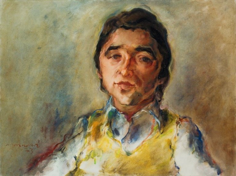 Auf diesem Bild ist das folgende Kunstwerk zu sehen:  Marwan. Portrait eines Mannes. 1973.