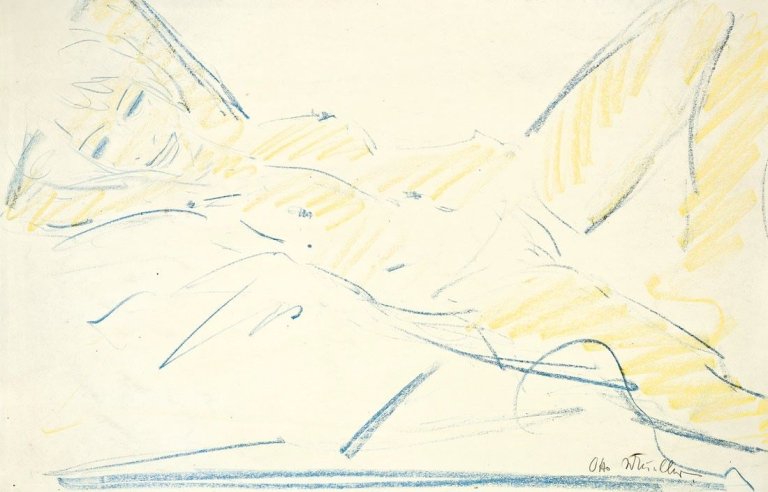 Auf diesem Bild ist das folgende Kunstwerk zu sehen: Otto Mueller. Liegende. Um 1920.