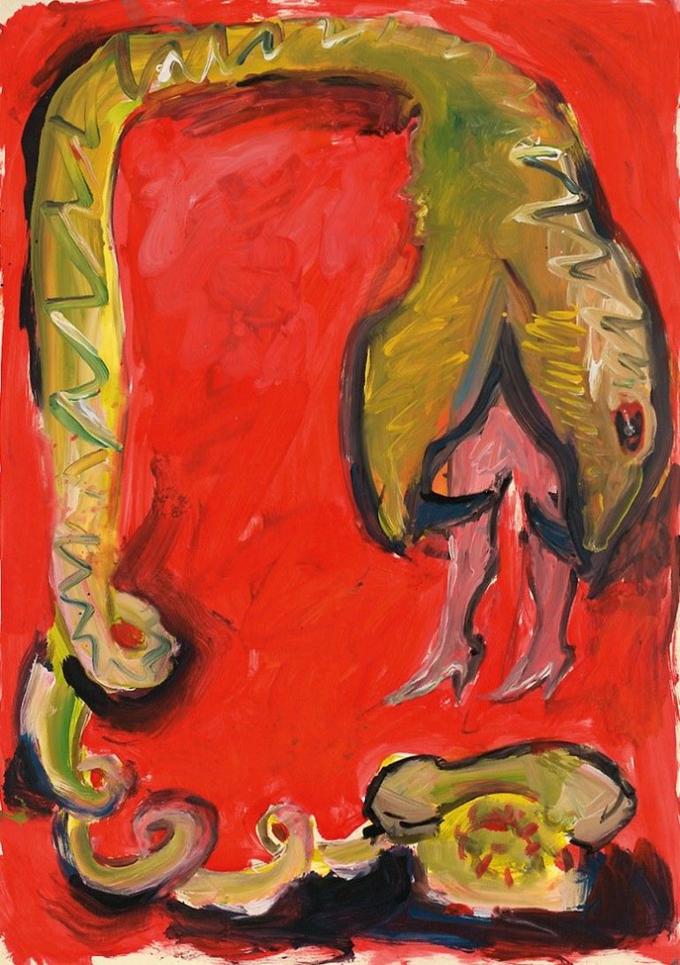 Auf diesem Bild ist das folgende Kunstwerk zu sehen: Elvira Bach. Ohne Titel. 1983.